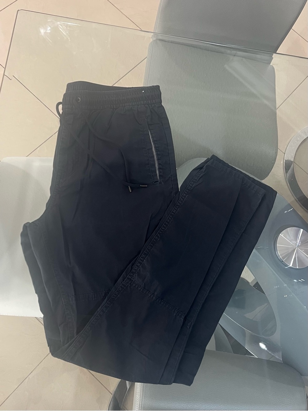 Calvin Klein Men’s Black Elastic Waist Drawstring Pants Casual size Medium